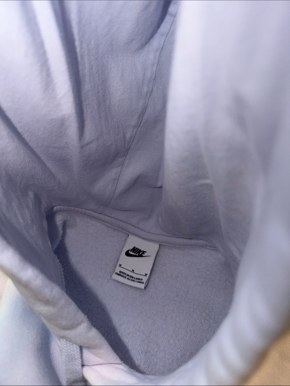 Nike- like new! Womens Cotton Lightblue pull over hoodie with lined hood Med - Picture 15 of 15